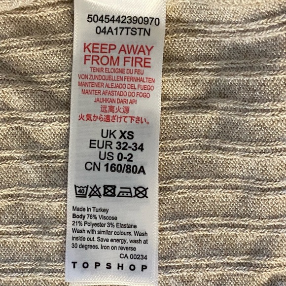 TopShop Crop Sweater Open Front With Tie Size XS - Picture 4 of 16